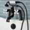 Kingston Brass Deck Mount Clawfoot Tub Faucet with Hand Shower, Oil Rubbed Bronze KS228PXORB - alternate 2